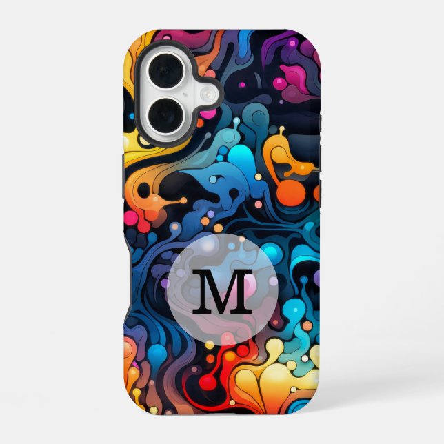 Custom Template Colorful Wavy Pattern Iphone Case (Back)