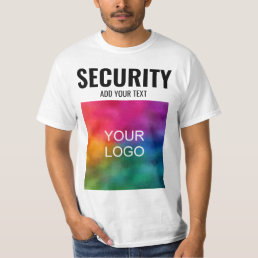 Custom Template Double Sided Print Mens Security T-Shirt
