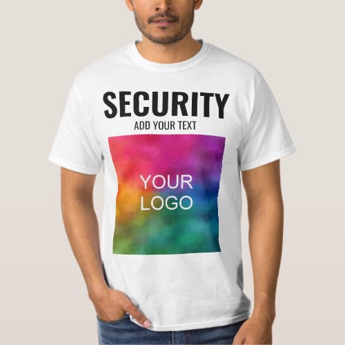 Custom Template Double Sided Print Mens Security T_Shirt