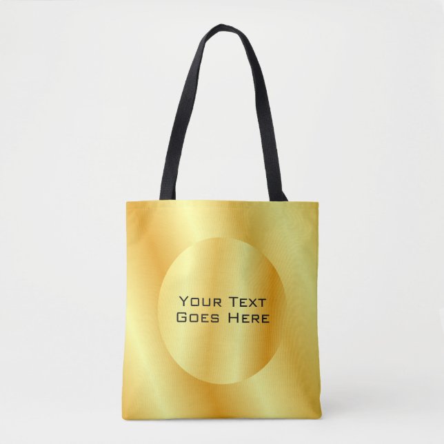 Custom Template Elegant Faux Gold Metallic Look Tote Bag (Front)