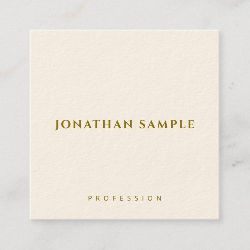 Custom Template Elegant Modern Gold Text Square Square Business Card