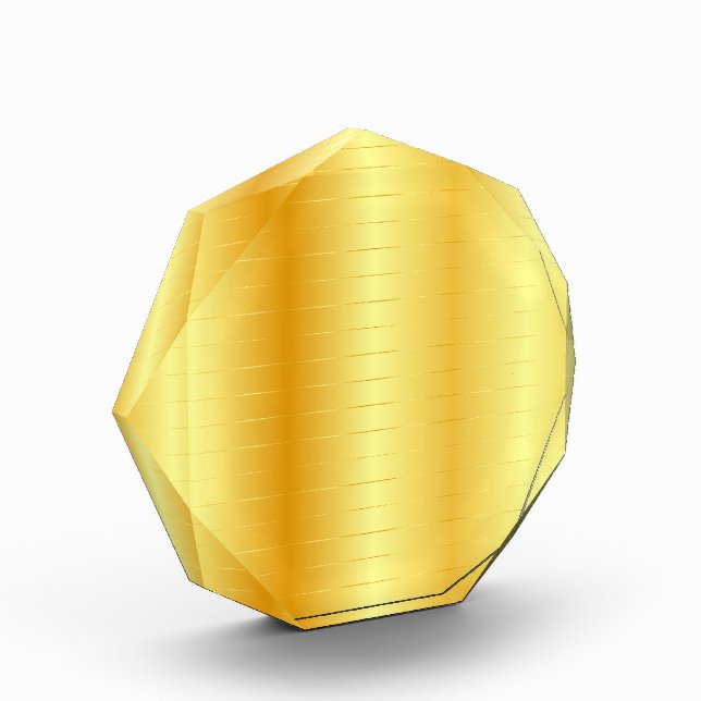 Custom Template Faux Gold Metallic Look Elegant Acrylic Award (Left)