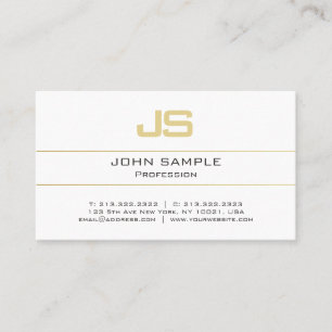 Custom Template Gold Initial Monogram Modern Business Card