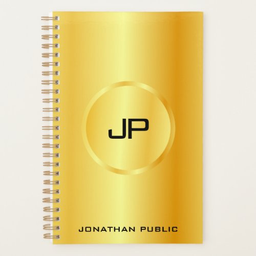 Custom Template Gold Look Modern Elegant Monogram Planner