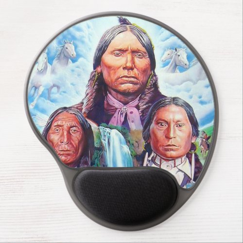 Custom Template Indian Chiefs Native Americans Gel Mouse Pad