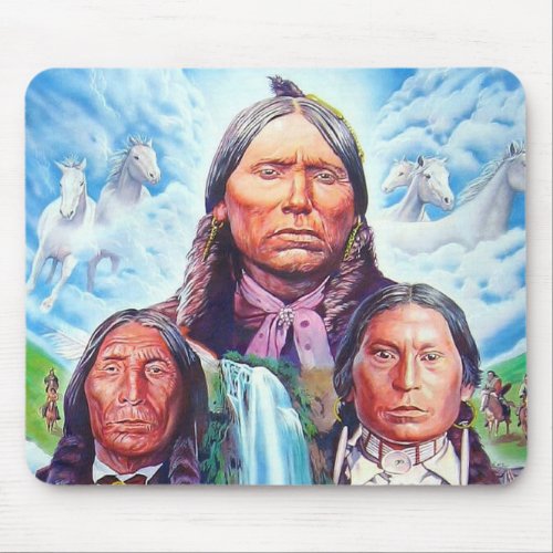 Custom Template Indian Chiefs Native Americans Mouse Pad