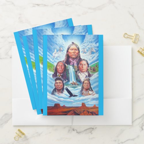 Custom Template Indian Chiefs Native Americans Pocket Folder