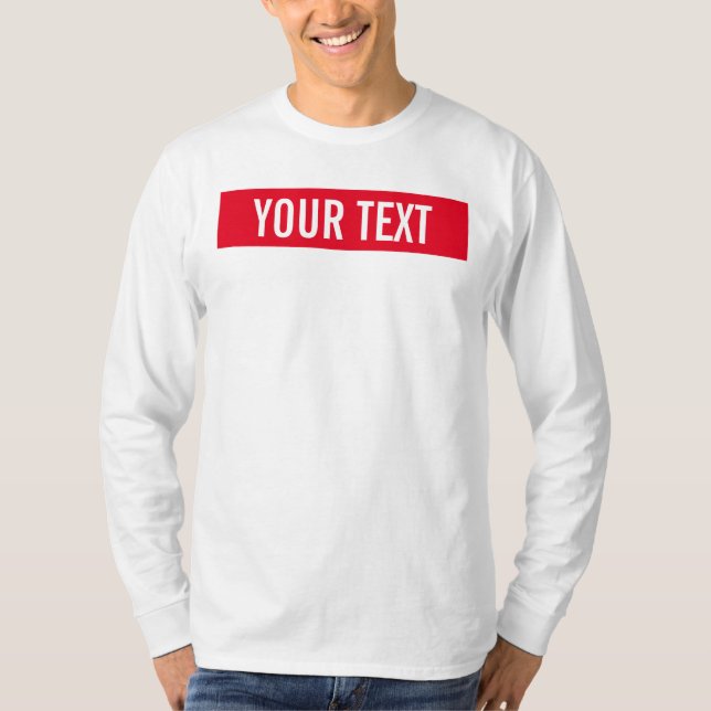 Custom Template Mens Modern Long Sleeve White T-Shirt (Front)