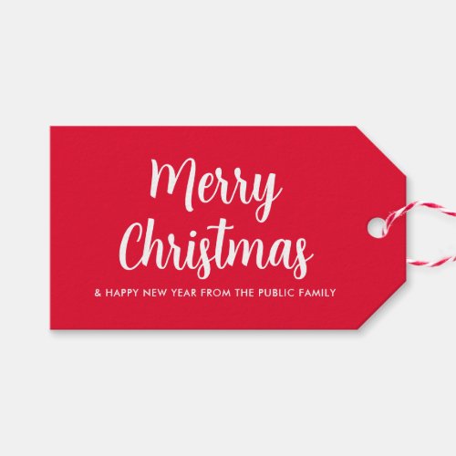 Custom Template Merry Christmas Green Red White Gift Tags