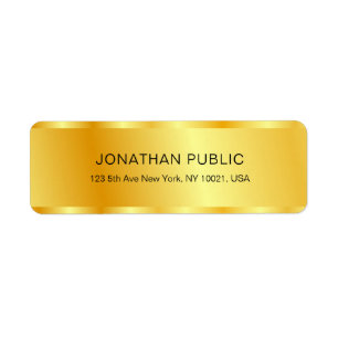 Custom Template Metallic Gold Look Elegant Glamour Label