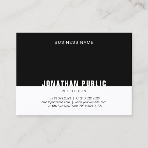 Custom Template Modern Black And White Elegant Business Card