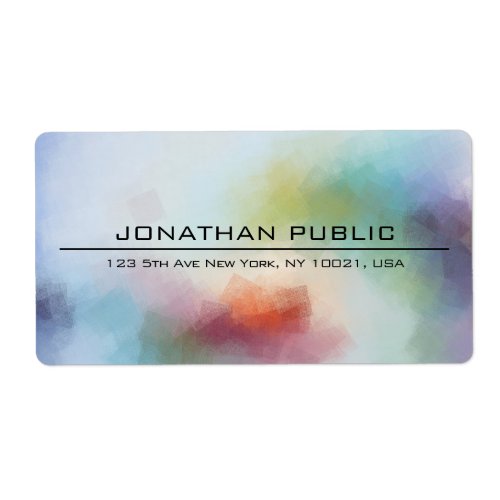 Custom Template Modern Colorful Abstract Art Label