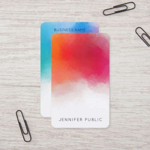 Custom Template Modern Colorful Abstract Elegant Business Card