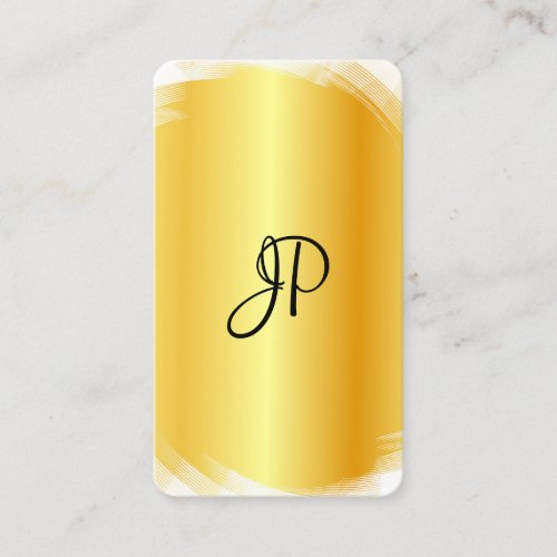 Custom Template Modern Elegant Faux Gold White Business Card