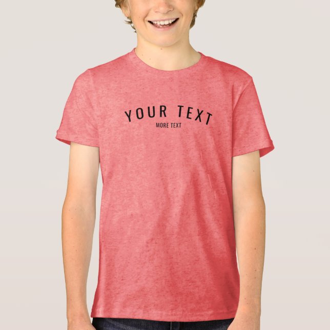Custom Template Modern Kids Boys Triblend Red Tri-Blend Shirt (Front)