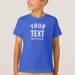 Custom Template Modern Royal Blue Kids Boys Best T-Shirt