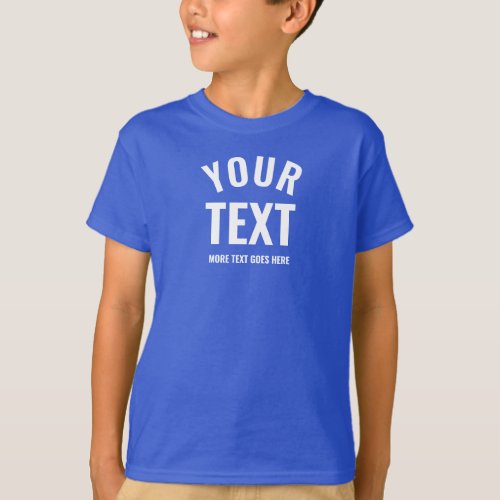 Custom Template Modern Royal Blue Kids Boys Best T_Shirt