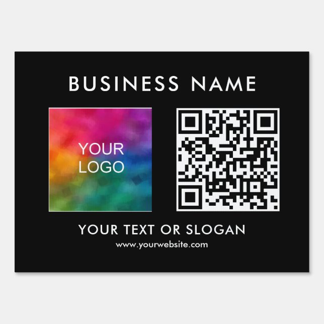 Custom Template Outdoor Company Logo QR Code Yard Sign (Front)