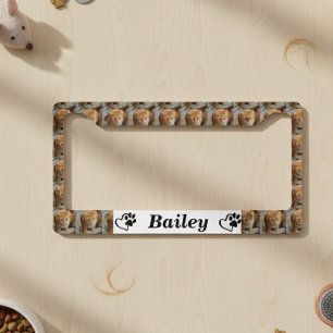 Custom Template Photo Pet Cat Dog License Plate Frame