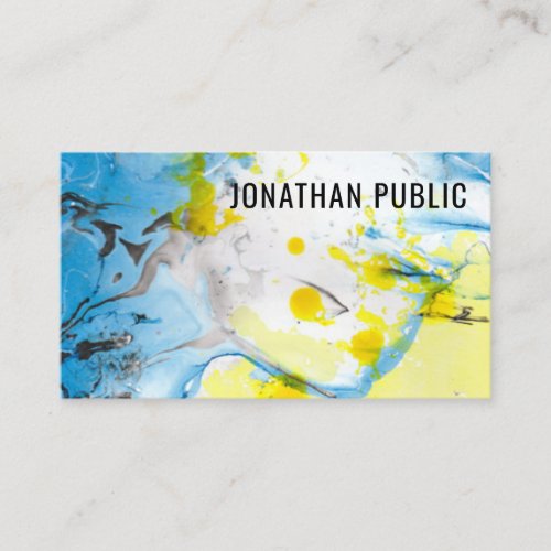 Custom Template Professional Modern Blue Yellow Business Card