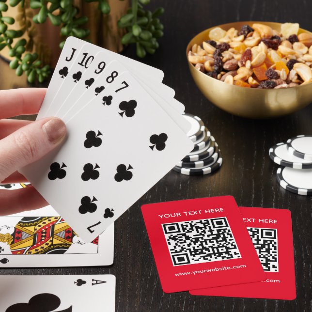 Custom Template QR Code Scan Barcode Website Url Poker Cards (In Situ)