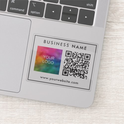 Custom Template QR Code Text Business Logo Stylish Sticker