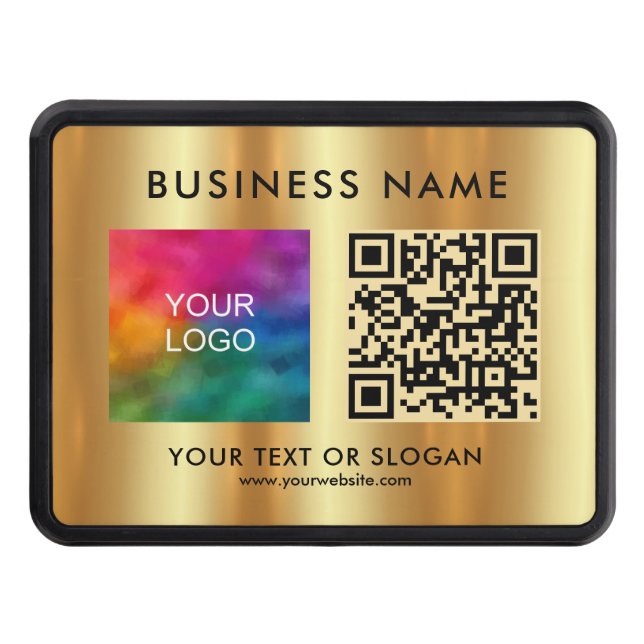 Custom Template QR Code Upload Your Company Logo Hitch Cover (Front)