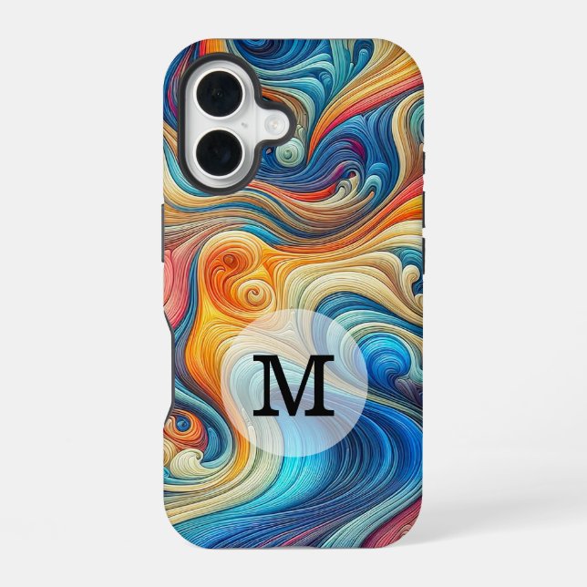 Custom Template Stylish Wavy Print Iphone Case (Back)