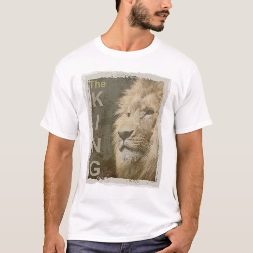 Custom Template Trendy Lion White Colour Elegant T_Shirt