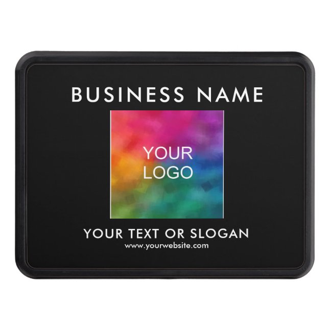 Custom Template Upload Business Logo Here Black Hitch Cover (Front)
