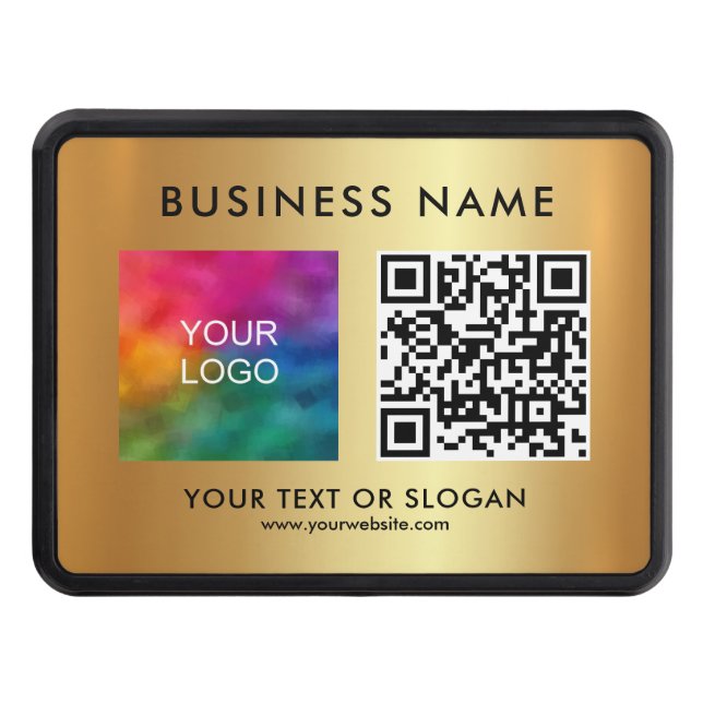 Custom Template Upload Your Business Logo QR Code Hitch Cover (Front)