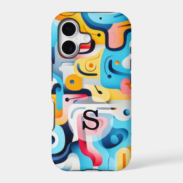 Custom Template Vibrant Retro Pattern Case-Mate iPhone Case (Back)