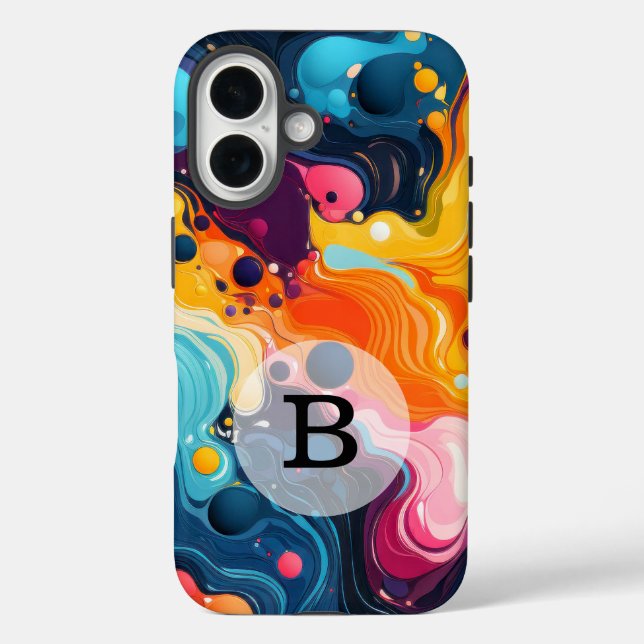 Custom Template Vibrant Wavy Pattern Case-Mate iPhone Case (Back)