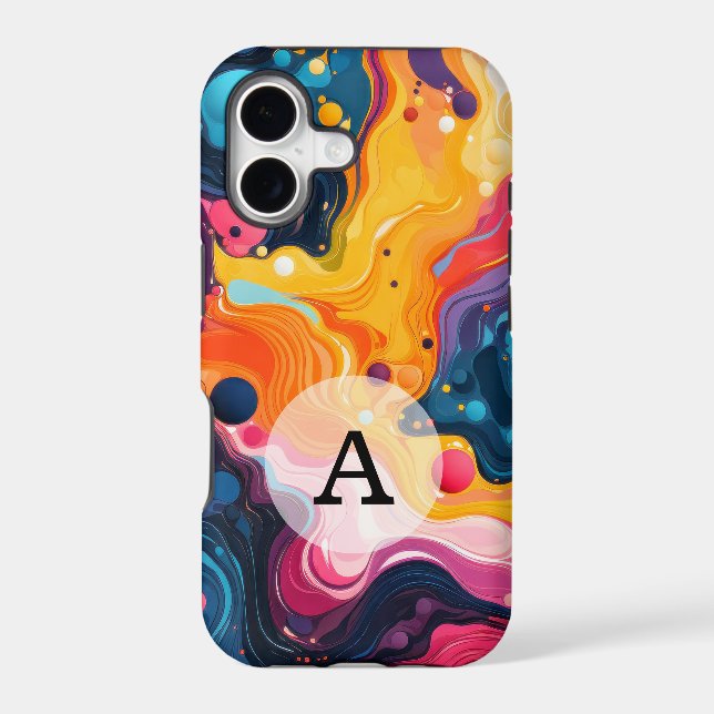 Custom Template Vibrant Wavy Pattern Case-Mate iPhone Case (Back)