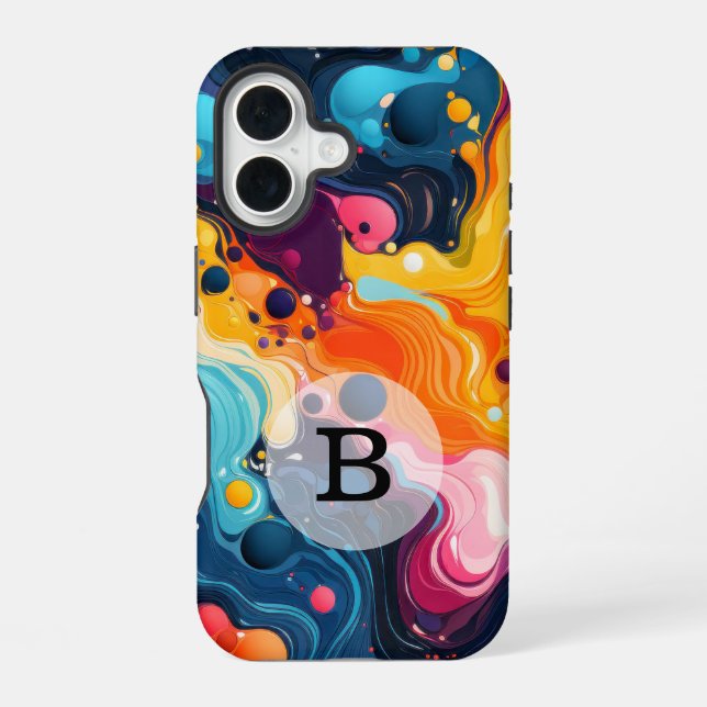 Custom Template Vibrant Wavy Pattern Iphone Case (Back)