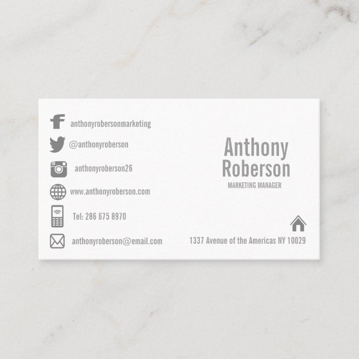 Business Card Template With Social Media Icons from rlv.zcache.com