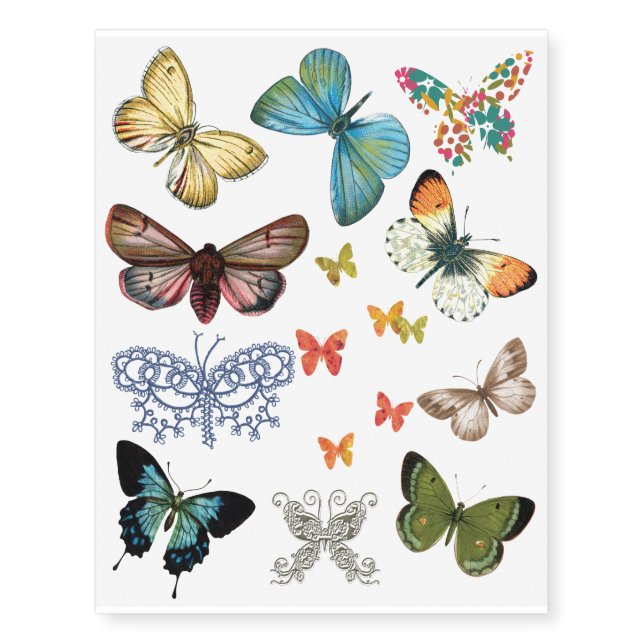 Custom Temporary Butterfly Tattoo's Tattoos (Front)