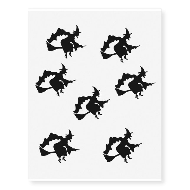 Custom Temporary Tattoo with Halloween Witches (Front)