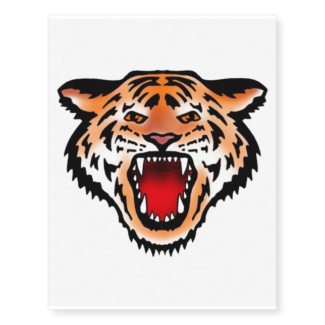 Custom Temporary Tattoos tiger (Front)