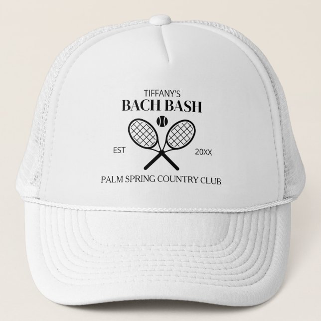 Custom Tennis Bachelorette Party Tennis Bach Party Trucker Hat (Front)