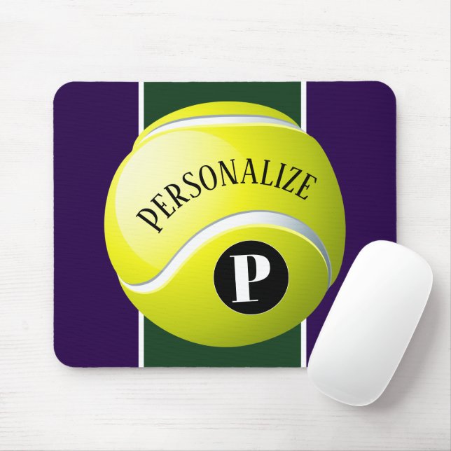 Custom Tennis Ball Baller Name Initial Monogram Mouse Pad (With Mouse)
