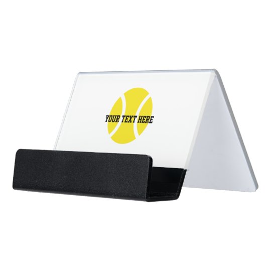 Custom Tennis Ball Logo Desk Business Card Holder Zazzle Com