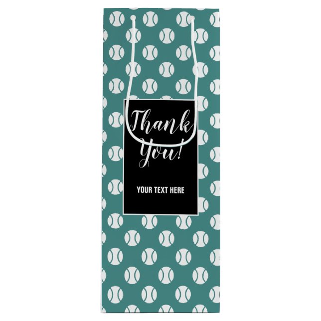 Custom tennis ball pattern wine bottle gift bag (Front)