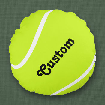 Custom Tennis Ball Player Or Team Name Pillow by SoccerMomsDepot at Zazzle