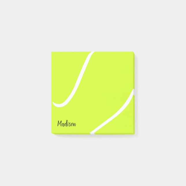 Custom Tennis Ball Tennis Player Name or Text Post-it Notes (Front)