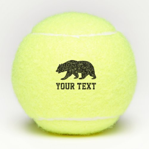Custom tennis balls with cool grizzly bear logo