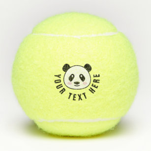 Custom tennis balls with cute panda bear cartoon