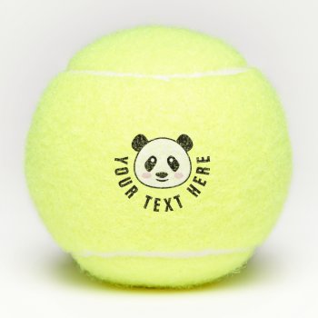 Custom Tennis Balls With Cute Panda Bear Cartoon by logotees at Zazzle