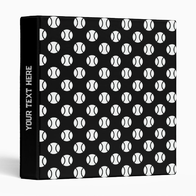 Custom tennis binder with polka dot ball pattern (Front/Spine)