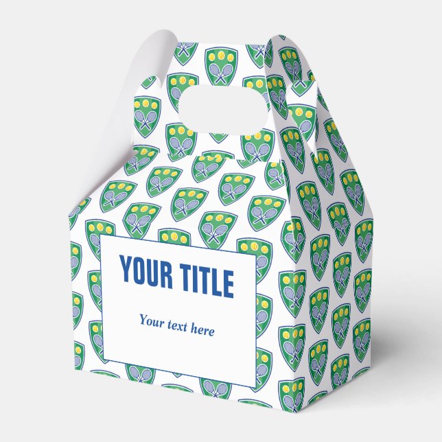 Custom tennis Birthday party favor box with logo (Front Side)